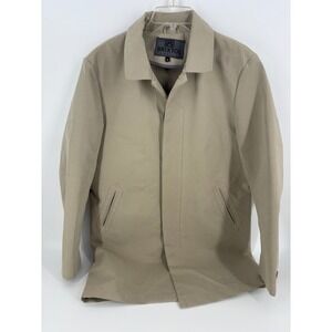 Brixtol Textiles Mens Beige‎ Button Down Coat Jacket Lightweight Outerwear M